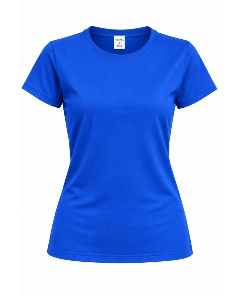 Kız Çocuk Basic Bisiklet Yaka Kısa Kollu Slim Fit Yazlık Tişört