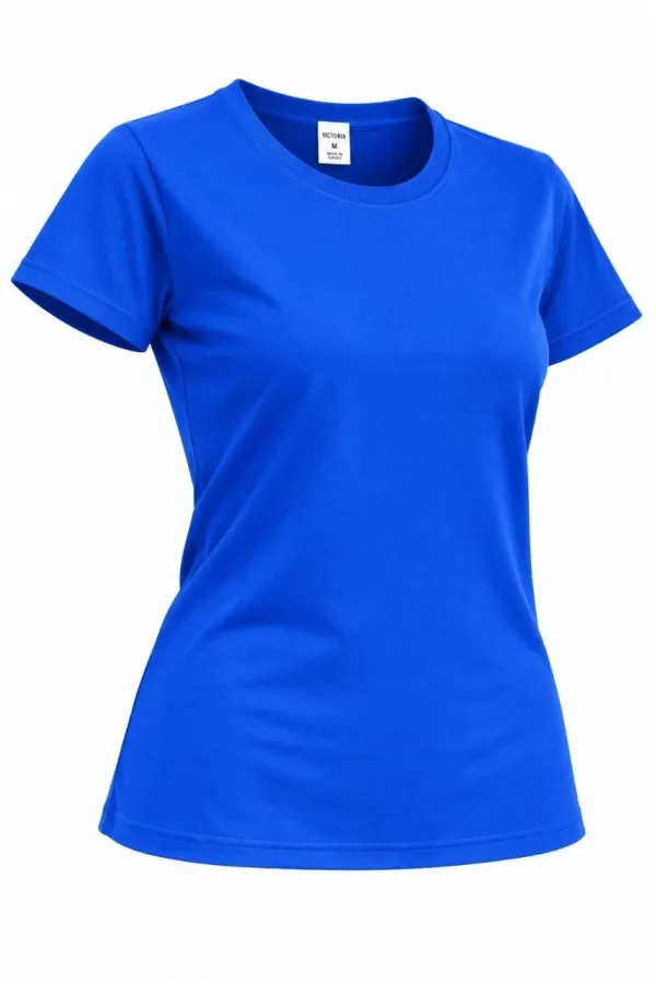 Kız Çocuk Basic Bisiklet Yaka Kısa Kollu Slim Fit Yazlık Tişört