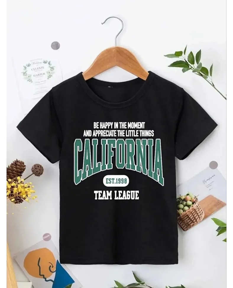 Erkek Çocuk Baskılı T-Shirt - Siyah