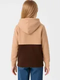 Kız Çocuk Kapüşonlu Kanguru Çepli Parçalı SweatShirt - Renkli
