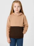 Kız Çocuk Kapüşonlu Kanguru Çepli Parçalı SweatShirt - Renkli
