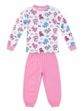 Kız Çocuk Premium Penye Kedi Desenli Uzun Kollu Pijama Takımı 2-11 Yaş - Pembe