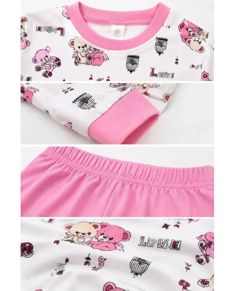 Kız Çocuk Premium Penye Koala Desenli Uzun Kollu Pijama Takımı 2-11 Yaş - Pembe