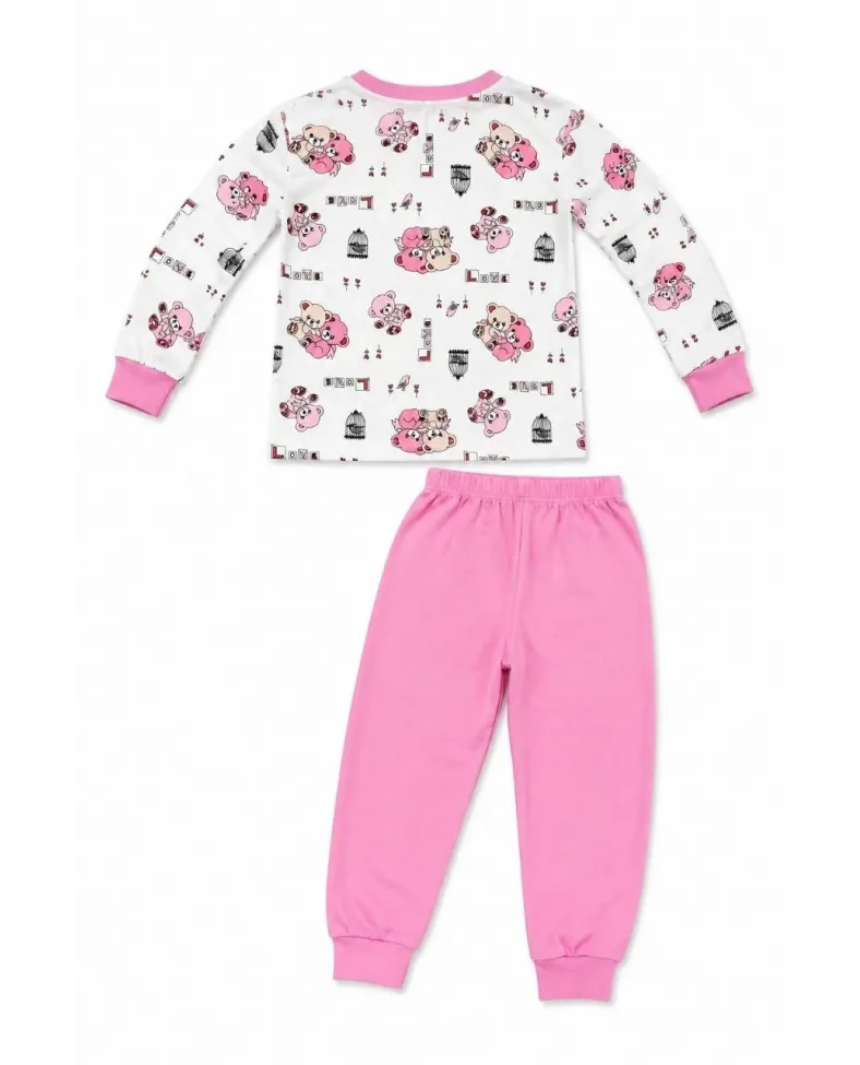 Kız Çocuk Premium Penye Koala Desenli Uzun Kollu Pijama Takımı 2-11 Yaş - Pembe
