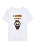 Kız Labubu Çocuk Baskılı T-Shirt - Beyaz