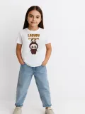 Kız Labubu Çocuk Baskılı T-Shirt - Beyaz