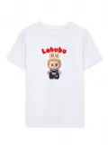 Kız Labubu Çocuk Baskılı T-Shirt - Beyaz
