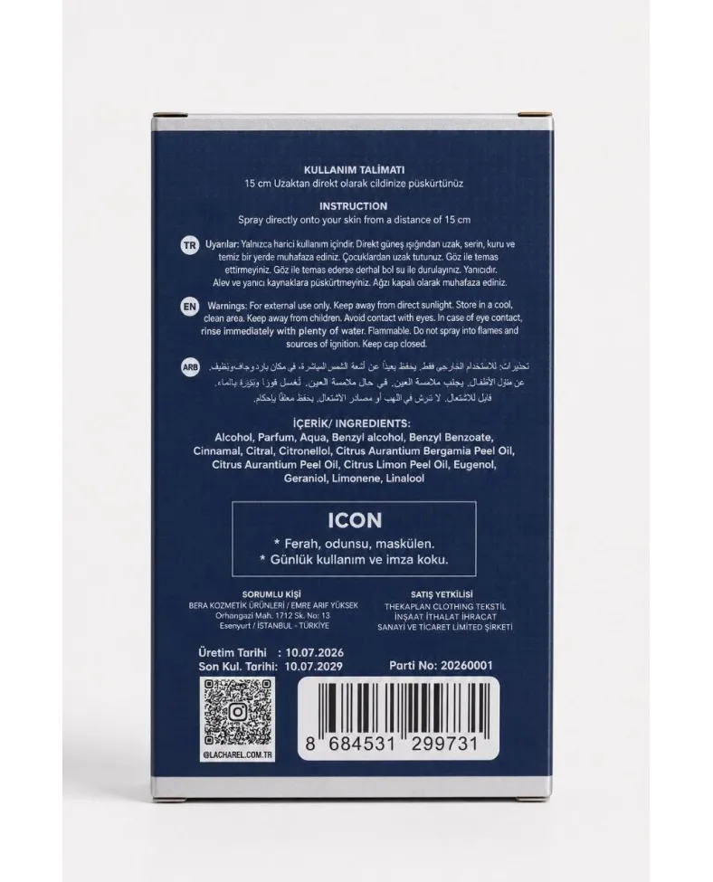 LACHAREL Icon Eau De Parfum 50 ML Ferah Odunsu Amber Maskülen Parfüm