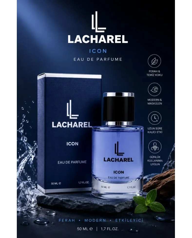 LACHAREL Icon Eau De Parfum 50 ML Ferah Odunsu Amber Maskülen Parfüm