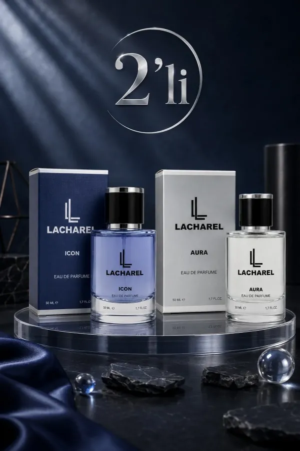 LACHAREL Icon ve Aura 2'li Erkek Parfüm Seti Eau De Parfum 2x50 ML