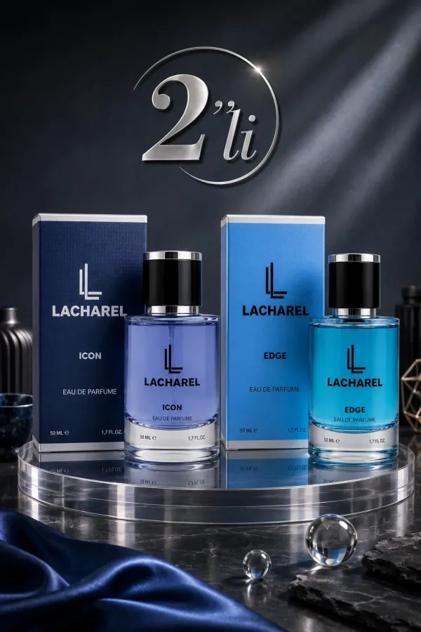 LACHAREL Icon ve Edge 2'li Erkek Parfüm Seti Eau De Parfum 2x50 ML