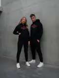 Yılbaşı Merry Christmas Baskılı Oversize Kapüşonlu Sweatshirt Hoodie - Siyah