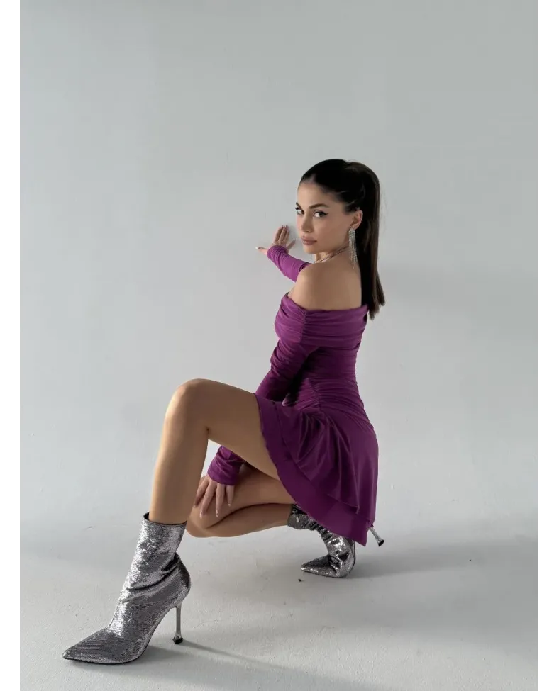 Mını Fırfırlı Elbise - Pembe