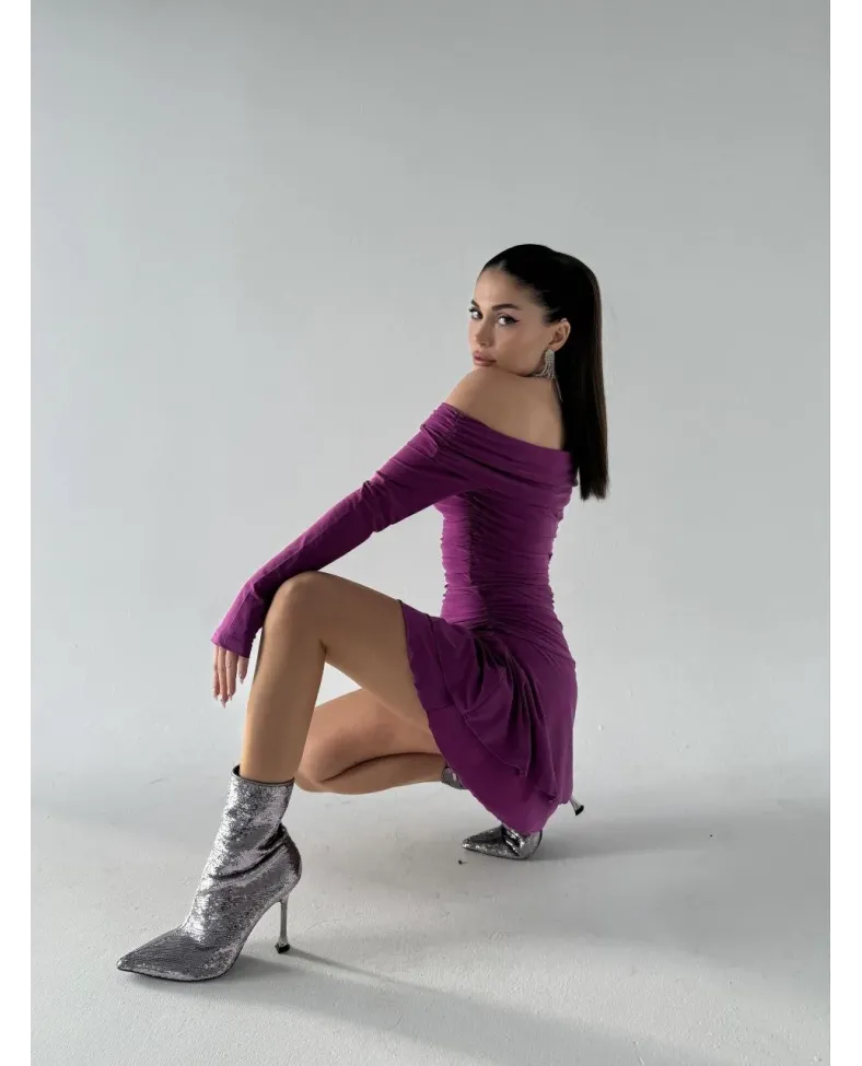 Mını Fırfırlı Elbise - Pembe