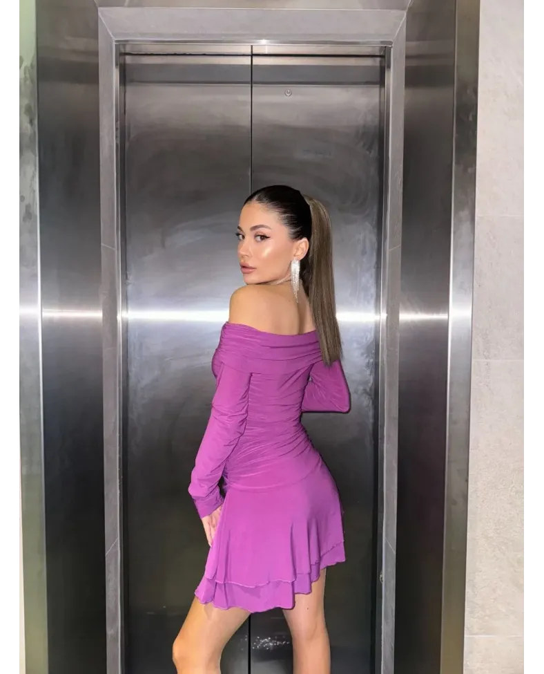 Mını Fırfırlı Elbise - Pembe