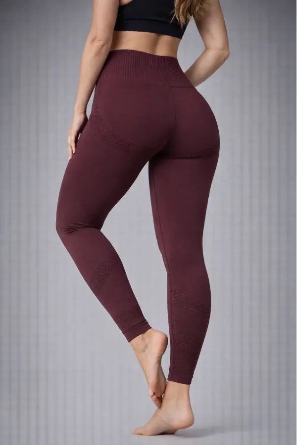 Nonofit Kadın Yüksek Bel Full Extra Toparlayıcı Likralı Ön Arka ve Bilek Desenli - Bordo