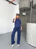Kadın Osy Modal Yumuşak Dokulu Kumaş Kısa Kollu Bluz Rahat Pantolon ikili Takım- Lacivert Somersan Giyim | Kadın, Erkek ve Çocuk Moda