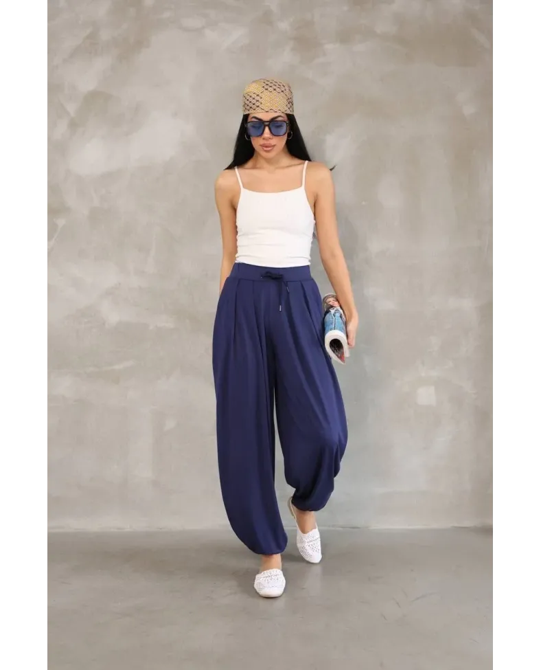Osy Modal Yumuşak Dokulu Şalvar Pantalon - Lacivert