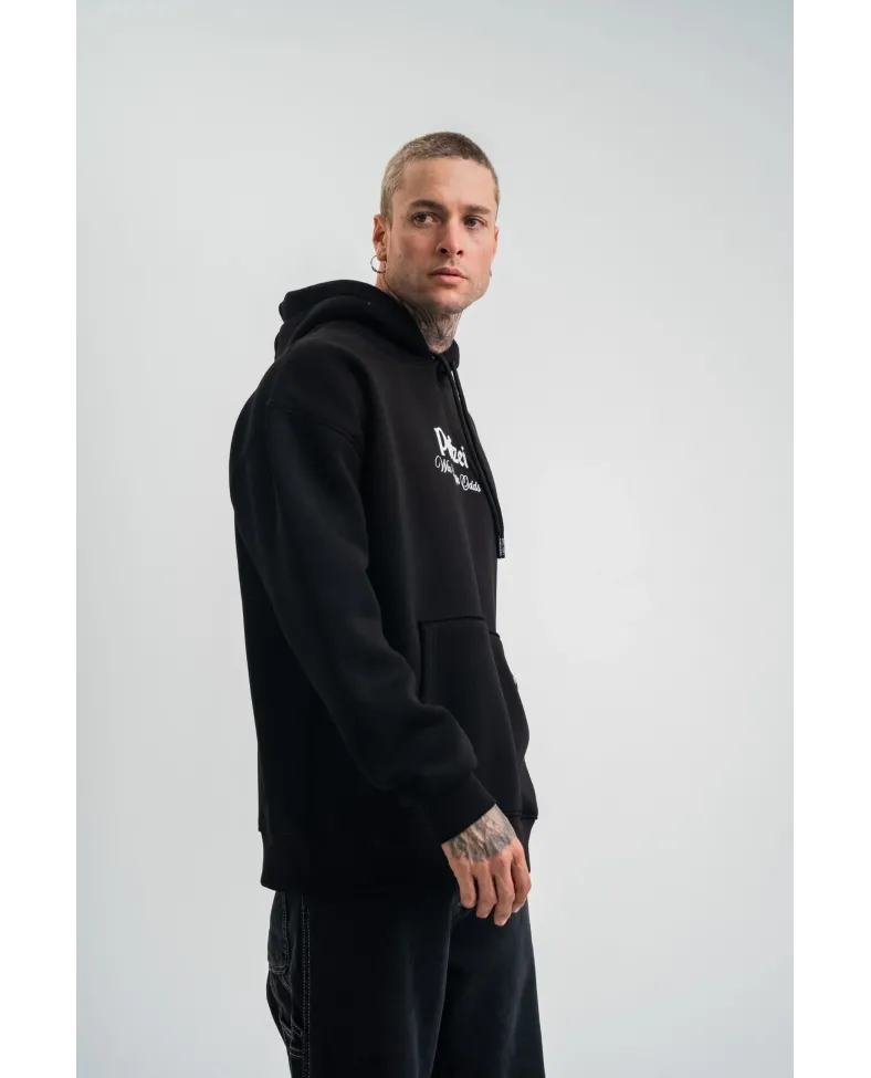 Erkek Double Oversize Kapüşonlu Sweatshirt 3 İplik Pamuklu Göğüs Nakışlı Premium Kalite