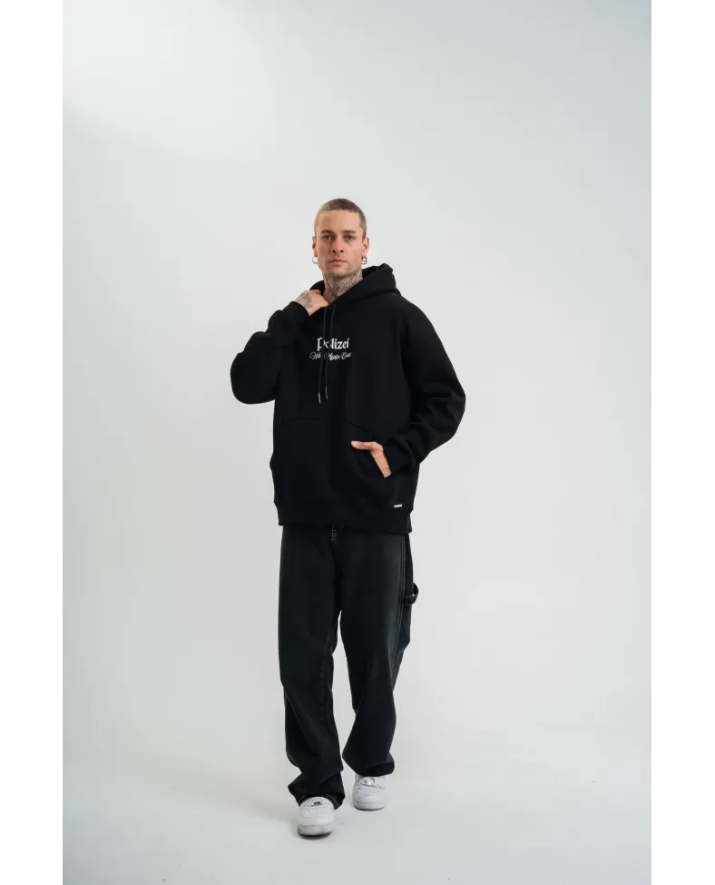 Erkek Double Oversize Kapüşonlu Sweatshirt 3 İplik Pamuklu Göğüs Nakışlı Premium Kalite