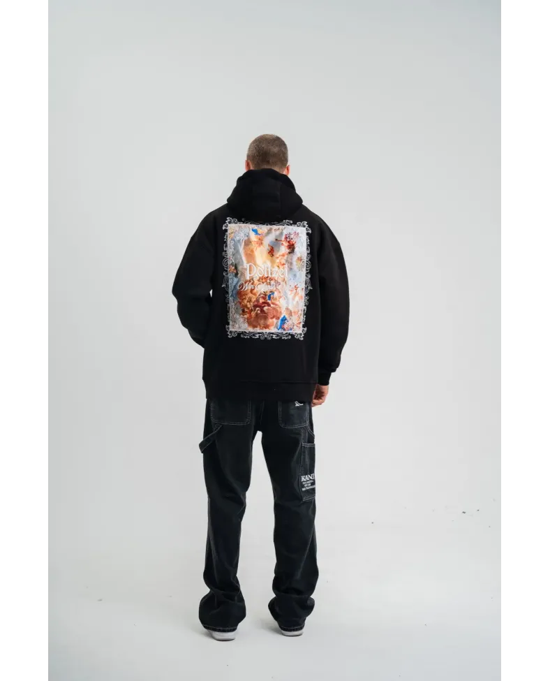 Erkek Double Oversize Kapüşonlu Sweatshirt 3 İplik Pamuklu Göğüs Nakışlı Premium Kalite