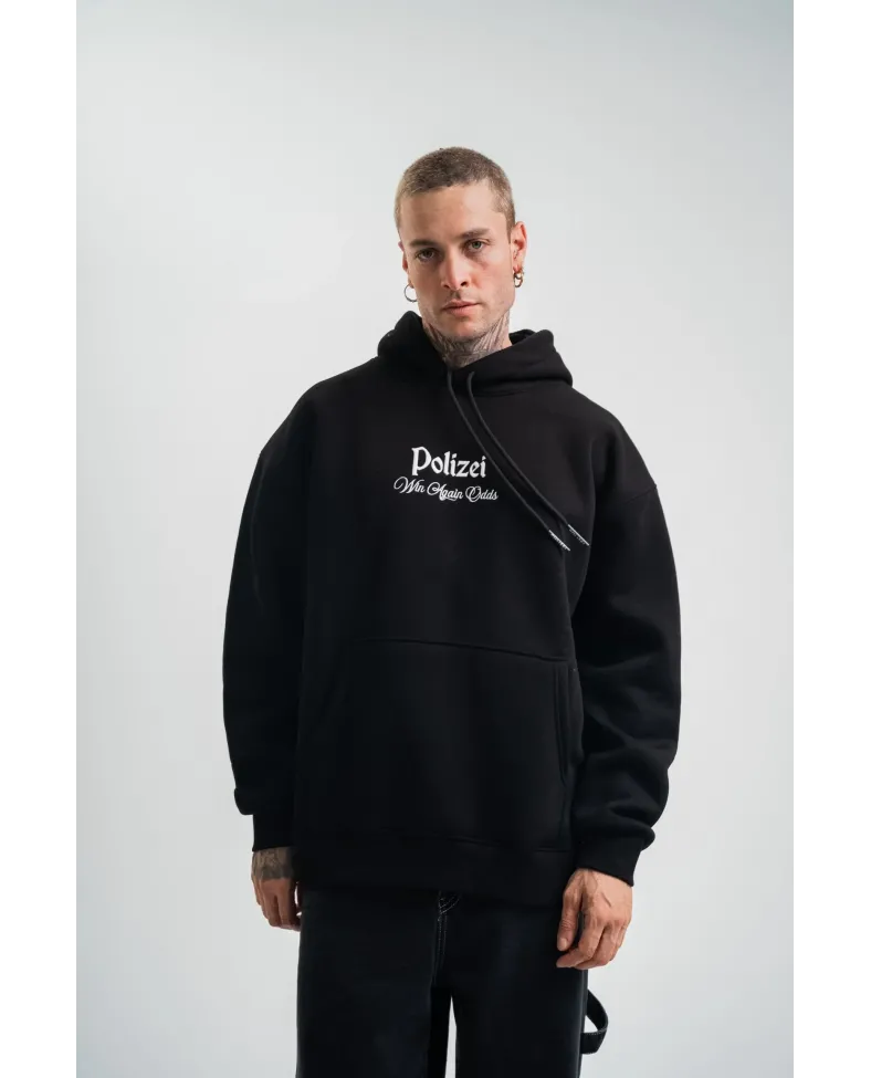 Erkek Double Oversize Kapüşonlu Sweatshirt 3 İplik Pamuklu Göğüs Nakışlı Premium Kalite