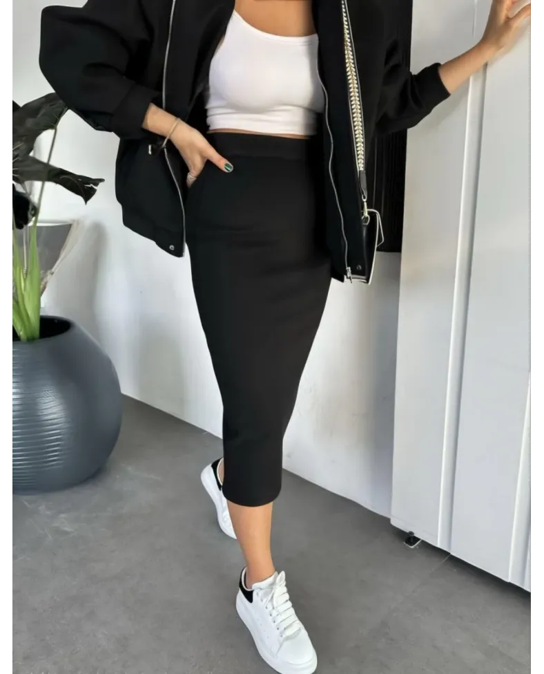 RYSE Kadın Mevsim Kaşe Fermuarlı Ceket Etek Takım Kaşmir Ceket Etekli İkili - Etek Takım Somersan Giyim | Kadın, Erkek ve Çocuk Moda