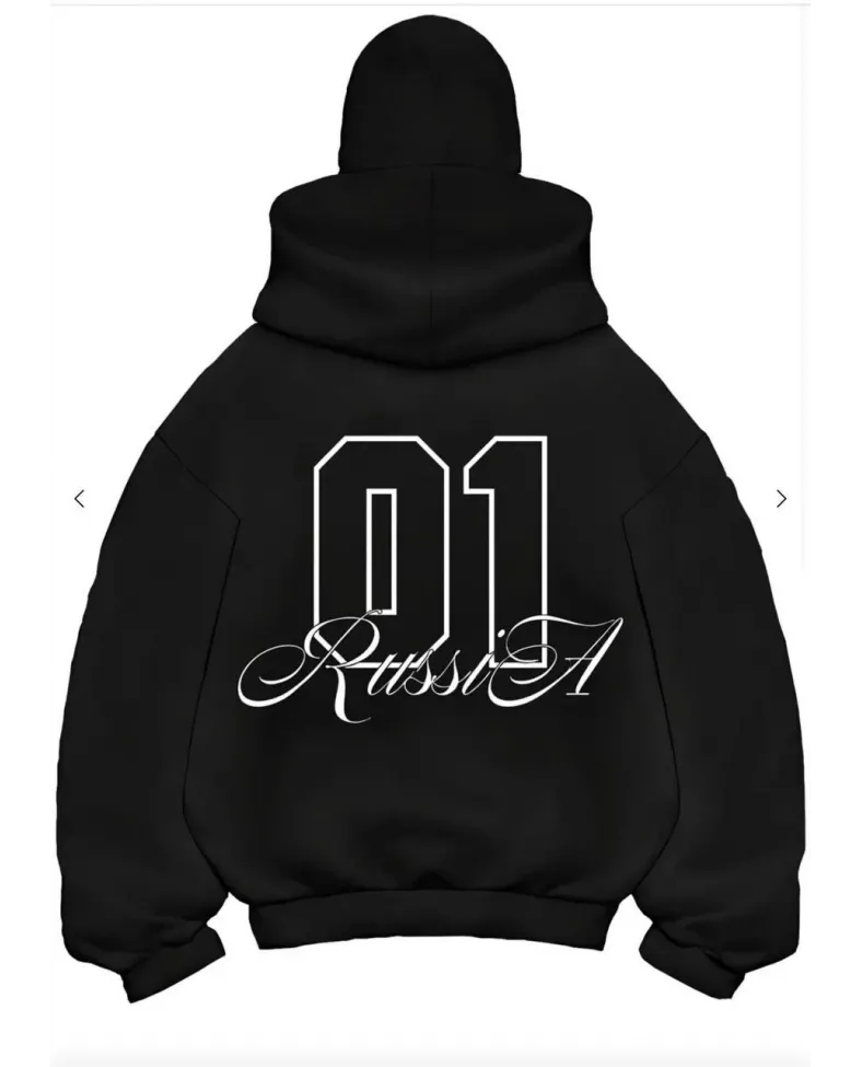 Samuray Ninja Çift Kapşonlu ZIP Fermuarlı Kanguru Çepli Tam Fermuarlı ön Arka - Siyah