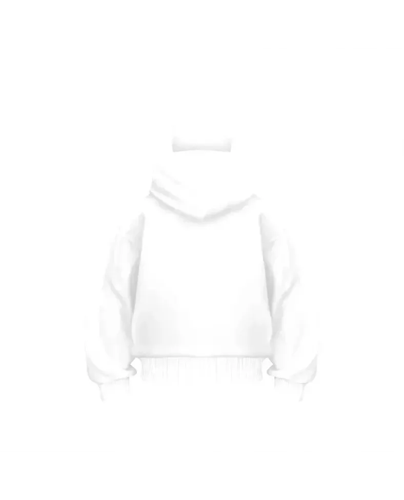 Samuray Ninja Çift Kapşonlu ZIP Fermuarlı Kanguru Çepli Tam Fermuarlı Hoodie Swetshirt - Beyaz
