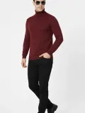 Erkek Tam Balıkçı Boğaz Triko Yumuşak Dokulu Pamuklu Uzun Kollu Kazak - Bordo Somersan Giyim | Kadın, Erkek ve Çocuk Moda