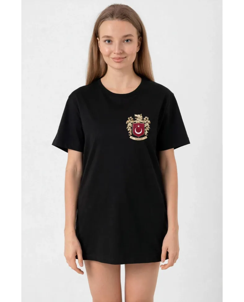 Türk Arma Baskı T-shirt - Siyah