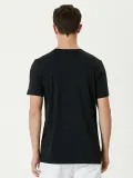 ERKEK Basic Bisiklet Yaka Regular T-Shirt - Siyah