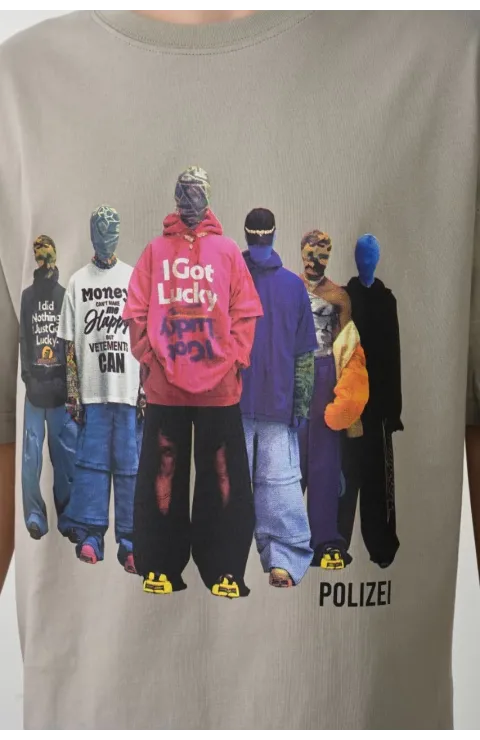 Erkek Baskılı T-Shirt Kısa Kol Bisiklet Yaka Rahat Kalıp Tişört  - Boyalı Gri
