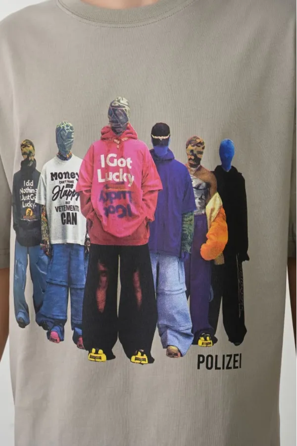 Erkek Baskılı T-Shirt Kısa Kol Bisiklet Yaka Rahat Kalıp Tişört  - Boyalı Gri