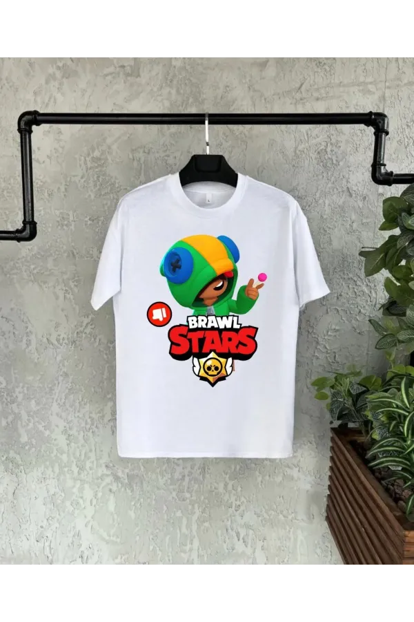 Unisex Baskılı Kısa Kol Çocuk T-Shirt - Beyaz