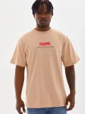 ERKEK Baskılı Oversize T-Shirt - Bej