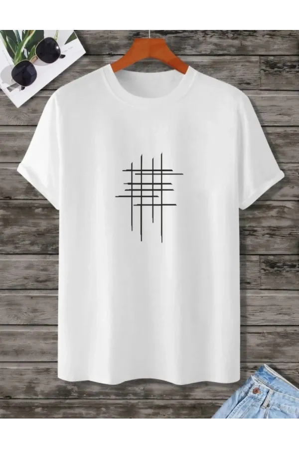 Kadın Baskılı Oversize T-Shirt - Beyaz