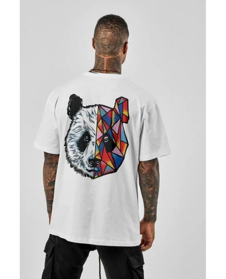 ERKEK Baskılı Oversize T-Shirt - Beyaz