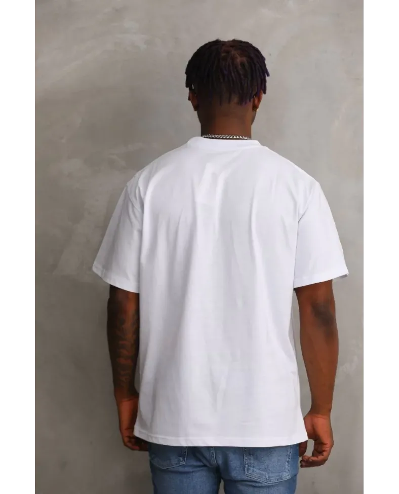 ERKEK Baskılı Oversize T-Shirt - Beyaz