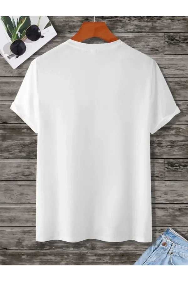 Kadın Baskılı Oversize T-Shirt - Beyaz