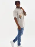 ERKEK Baskılı Oversize T-Shirt - Gri