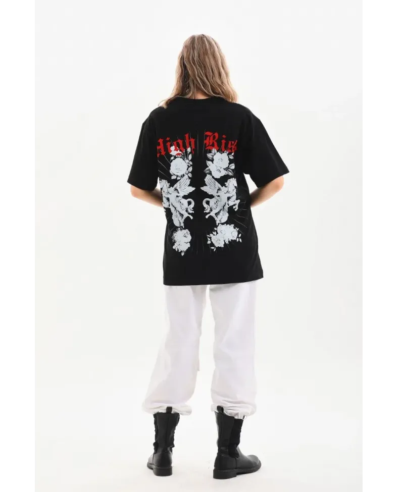 Kadın Baskılı Oversize - Siyah