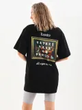 ERKEK Baskılı Oversize T-Shirt - Siyah