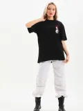Kadın Baskılı Oversize - Siyah