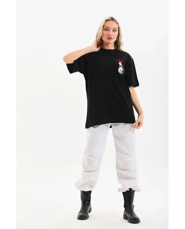 Kadın Baskılı Oversize - Siyah