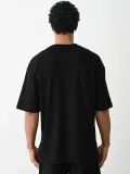 ERKEK Baskılı Oversize T-Shirt - Siyah