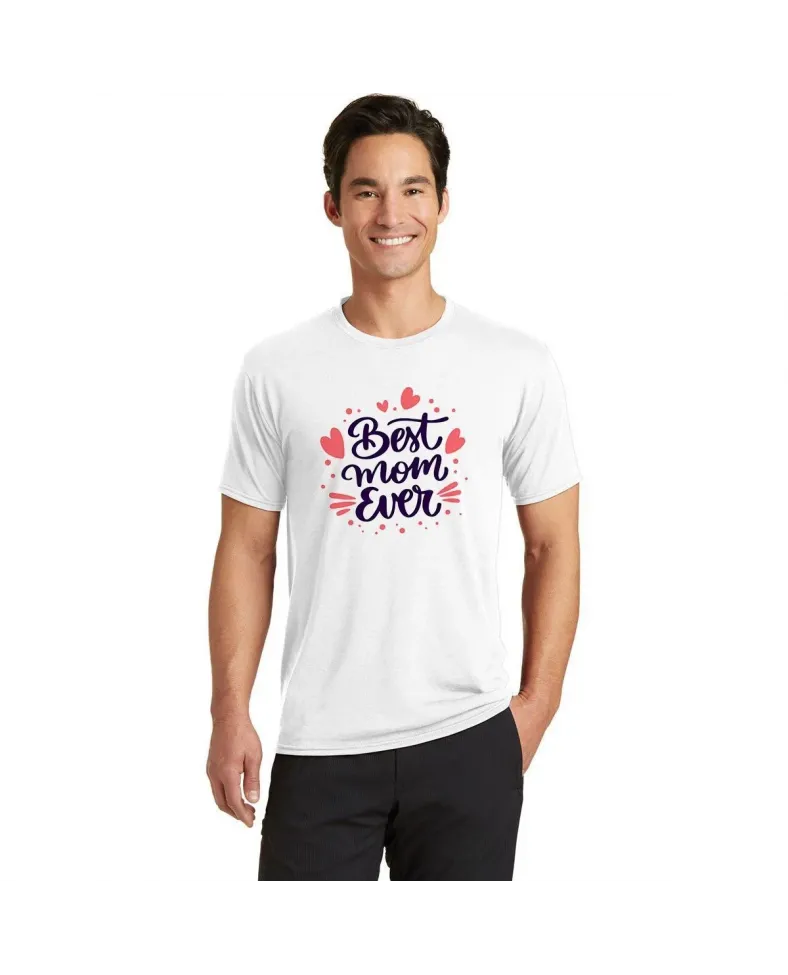 ERKEK Bisiklet Yaka Baskılı Oversize T-Shirt - Beyaz