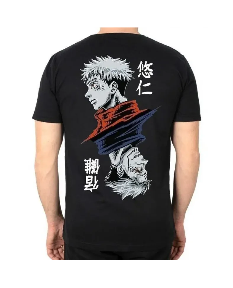 Erkek  Bisiklet Yaka Baskılı Oversize T-Shirt - Siyah