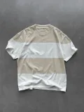 Erkek  Kısa kol  Bisiklet Yaka Parçalı T-Shirt - Bej