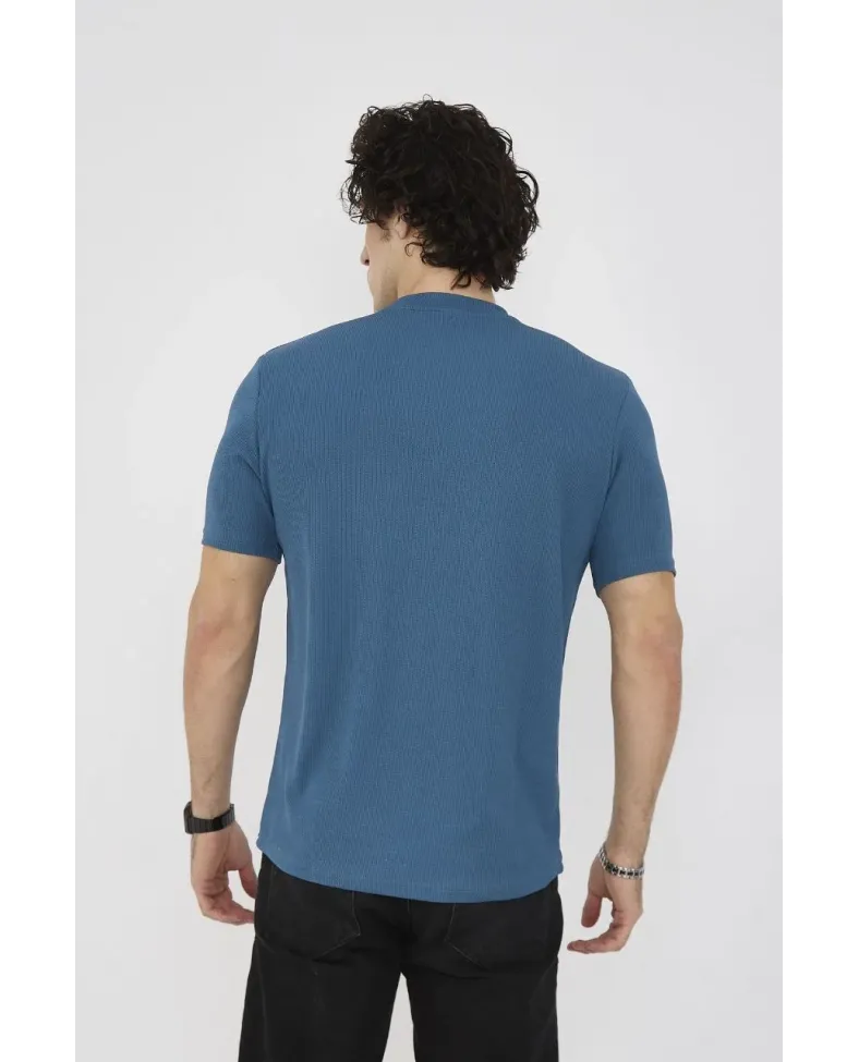 ERKEK Bisiklet Yaka T-Shirt- Turkuaz